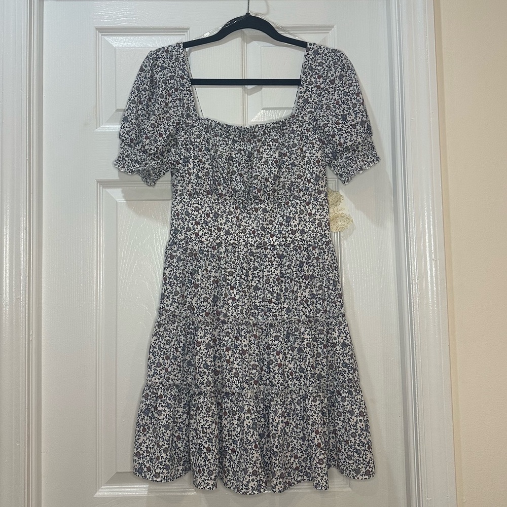 Altar'd State Floral Mini Dress - Black and White